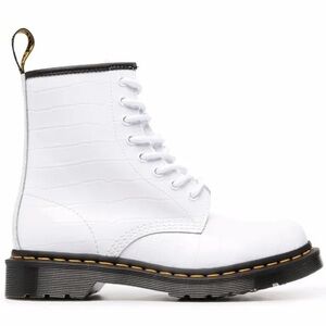 Dr Martens Boots 1460 Women’s 8 Pascal Virginia White Patent Lamper Croc Emboss